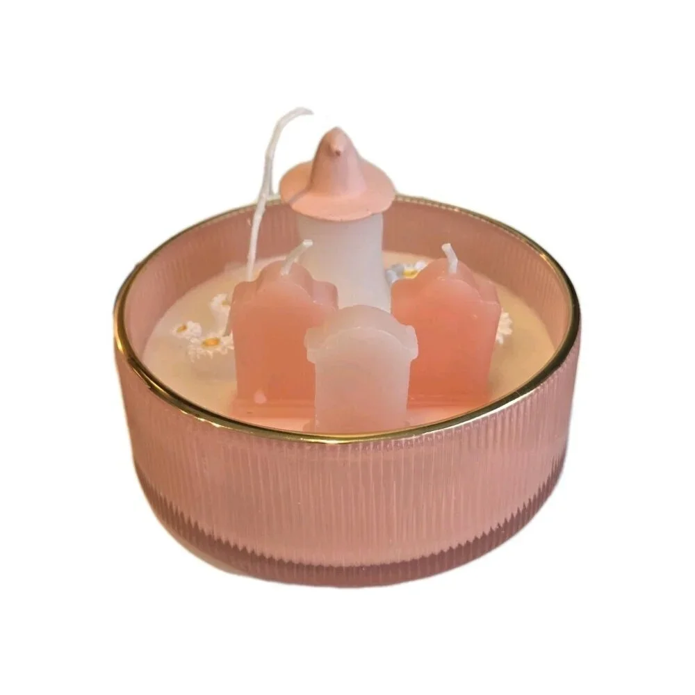 New Large Pink Spooky Ghost Halloween Holiday Graveyard Candle Home Decor Gift